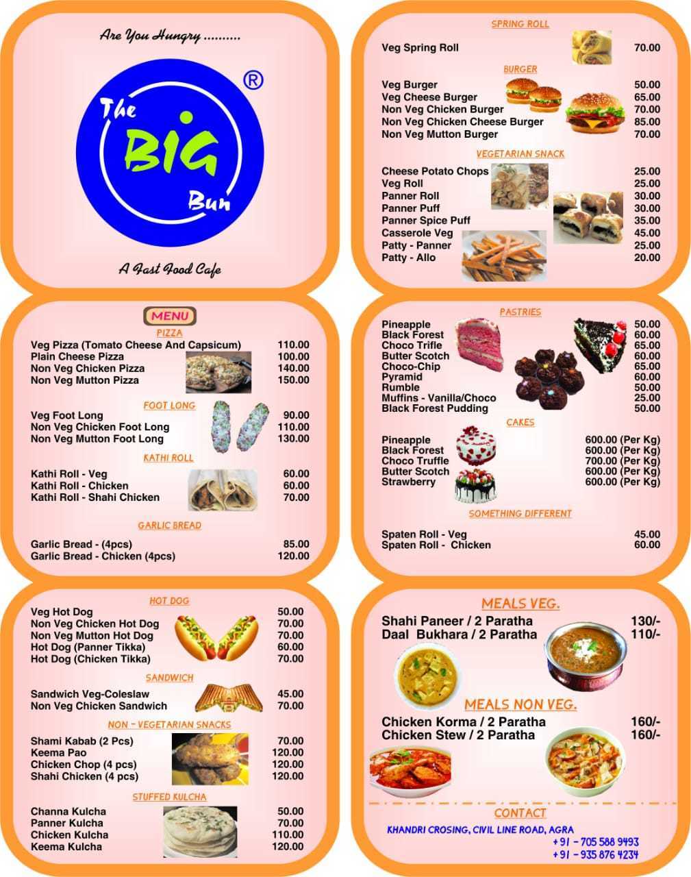 The Big Bun menu