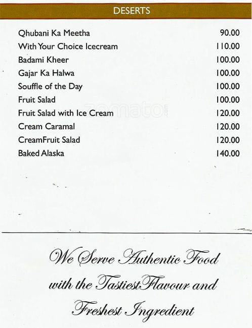 4 seasons menu
