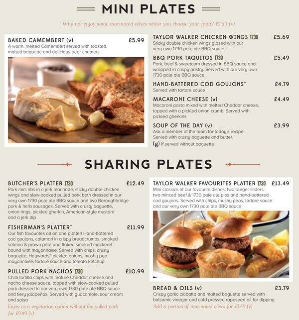 Fountains Abbey Menu, Menu for Fountains Abbey, Paddington, London