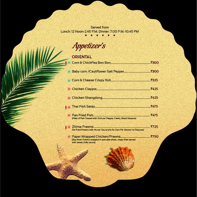 Menu at Seacrest A Family Restaurant MGM Beach Resorts, Chennai