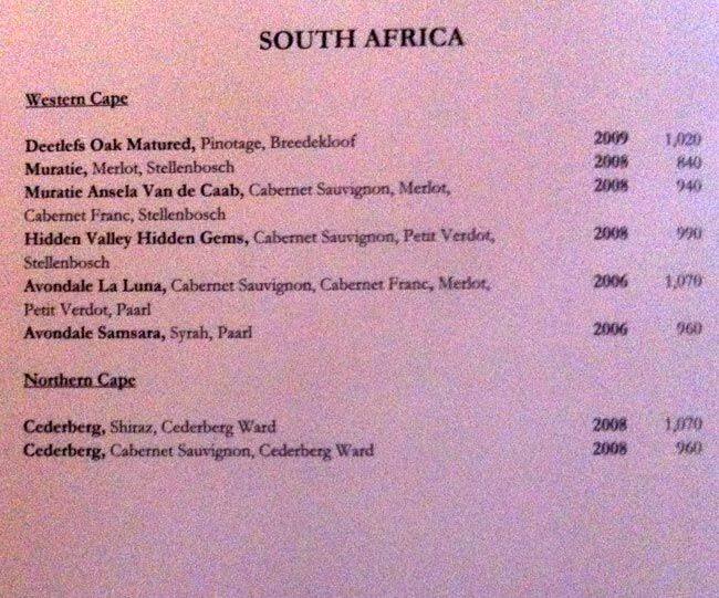 Menu at The Wine Cellar, Jakarta, The Residences at Dharmawangsa Jl