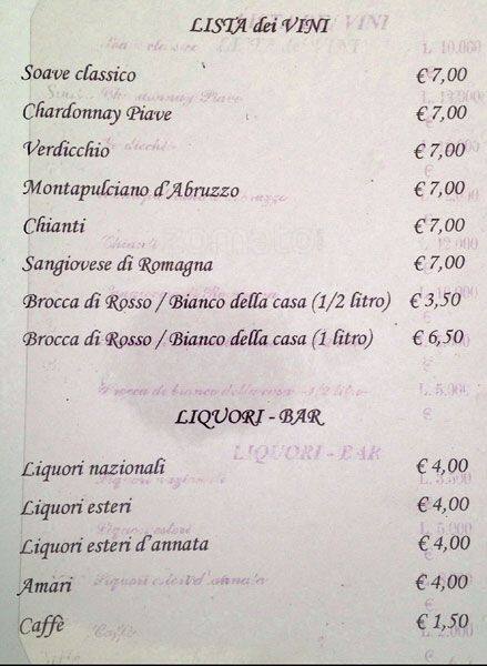 Menu di Non Solo Pizza 