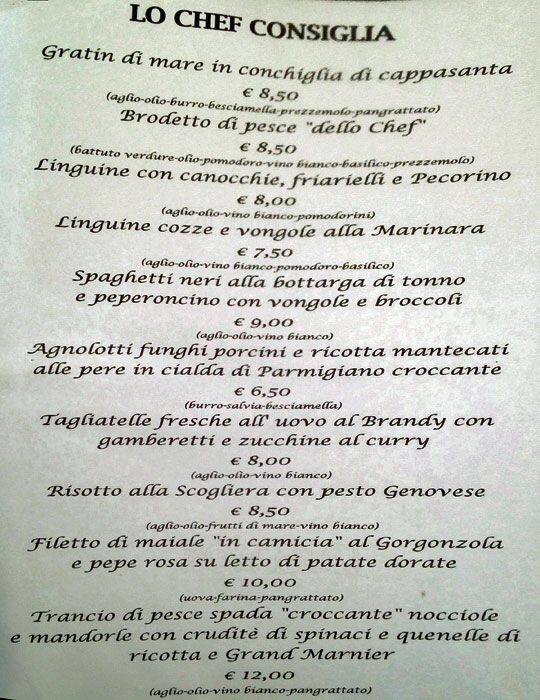 Menu di Non Solo Pizza 
