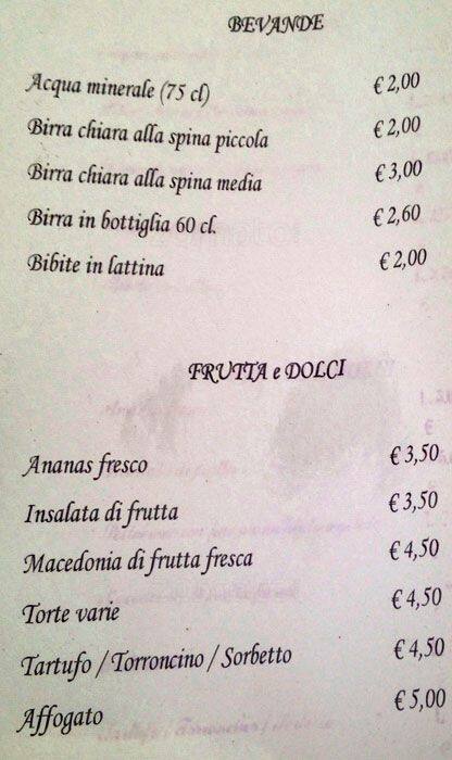 Menu di Non Solo Pizza 