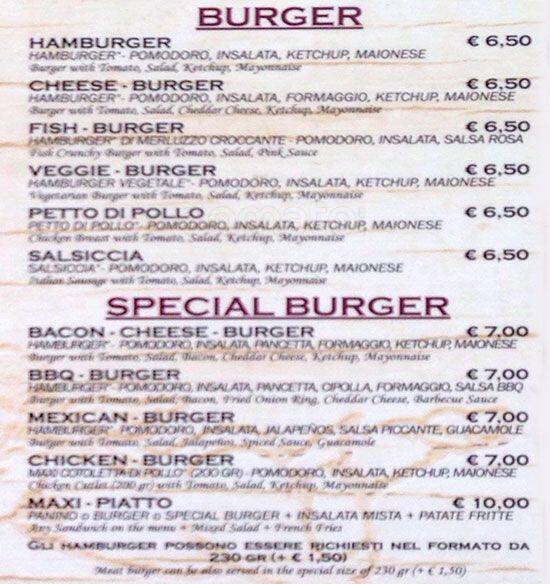 Menu di I Baccanali - Porta di Roma 