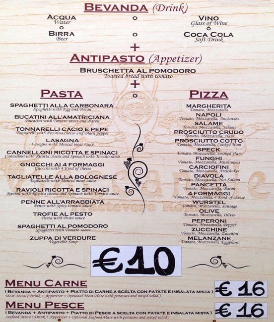 Menu di I Baccanali - Porta di Roma 