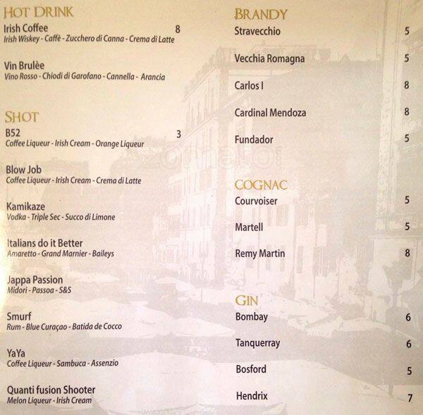 Menu di I Baccanali - Porta di Roma 