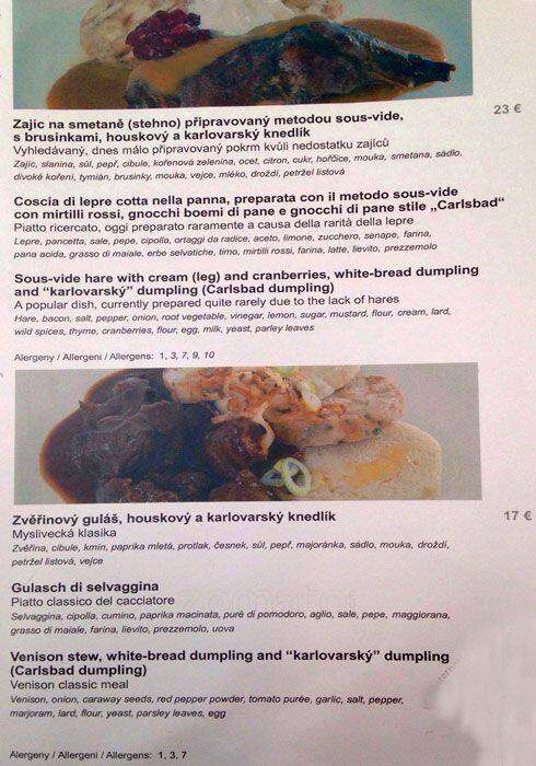 Menu di La Baita del Cacciatore 