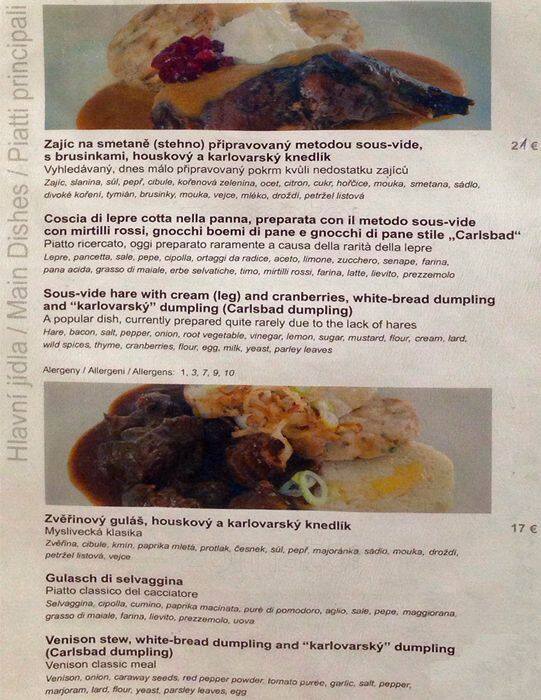 Menu di La Baita del Cacciatore 