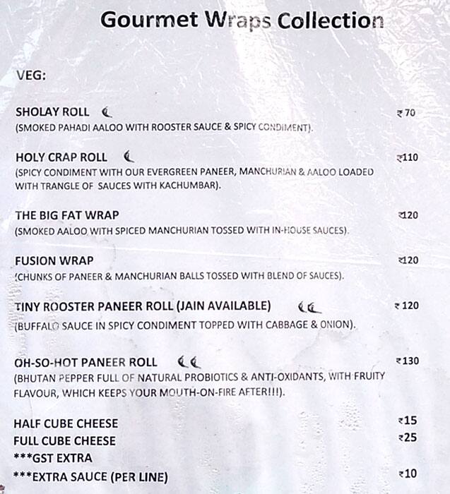 Menu of Wraps & Rolls, Kilpauk, Chennai