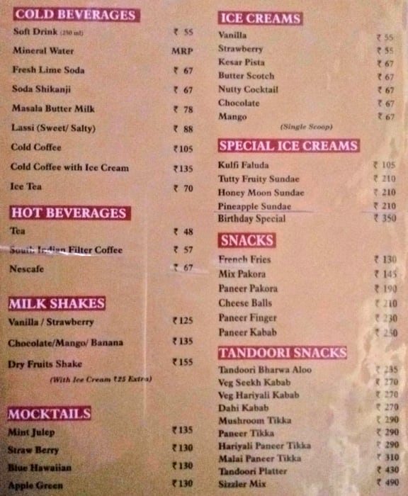 Menu at Sagar Ratna, Meerut, Shopprix Mall