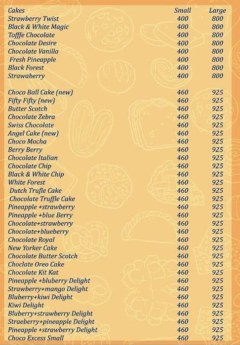 Menu of The Bake Shop, Old Panvel, Navi Mumbai