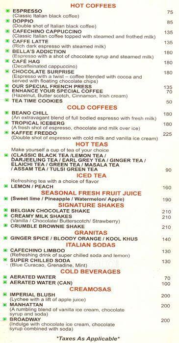 La Kuchina menu