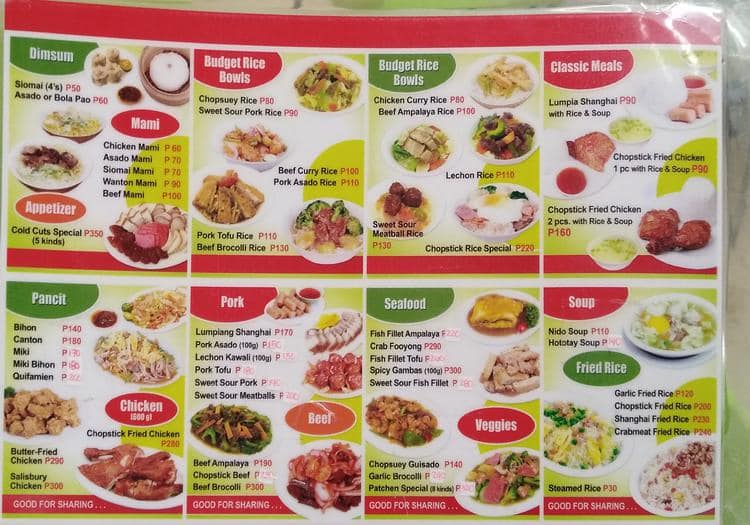 Chopstick House Menu, Menu for Chopstick House, Cubao, Quezon City