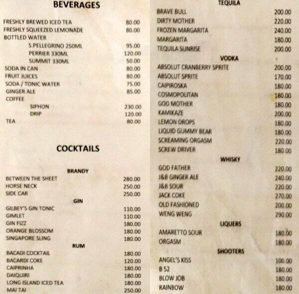 Menu at Pastor's Gastro Pub, Pasay