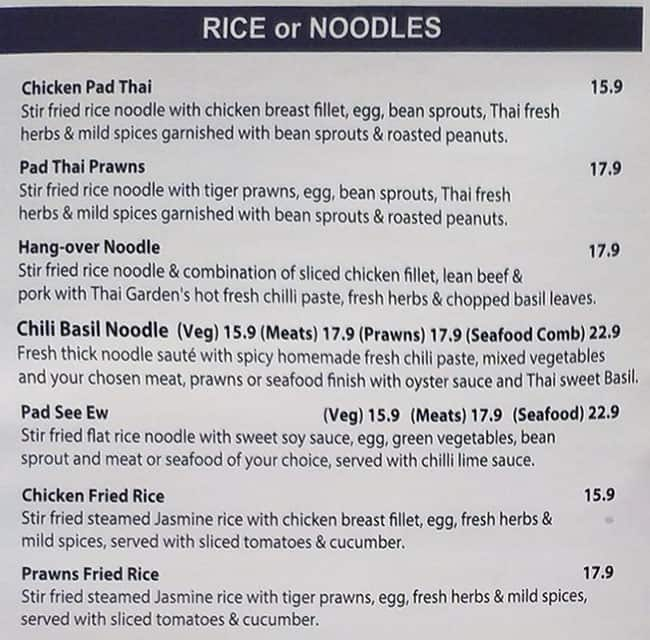 Menu At Thai Garden House Restaurant, North Parramatta