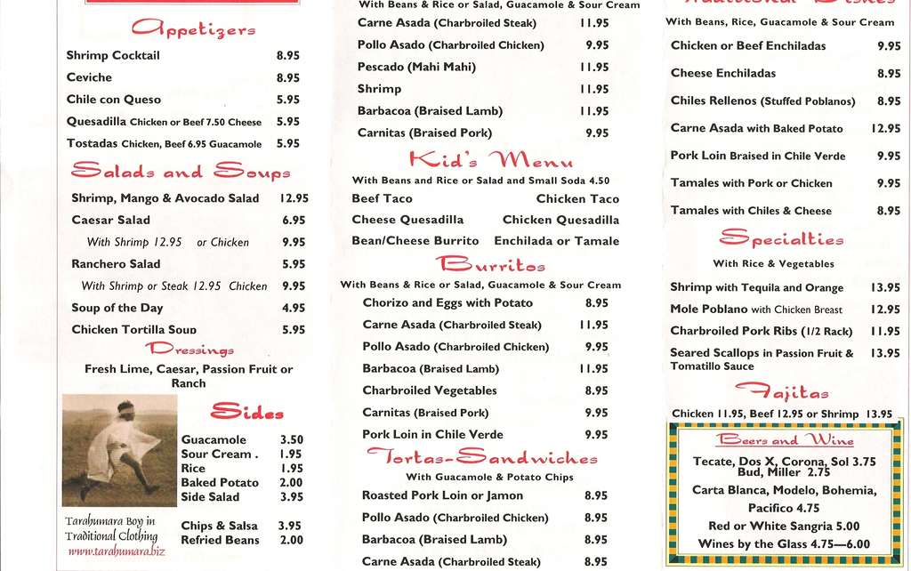 Tarahumara Menu Menu For Tarahumara Midway Salt Lake City