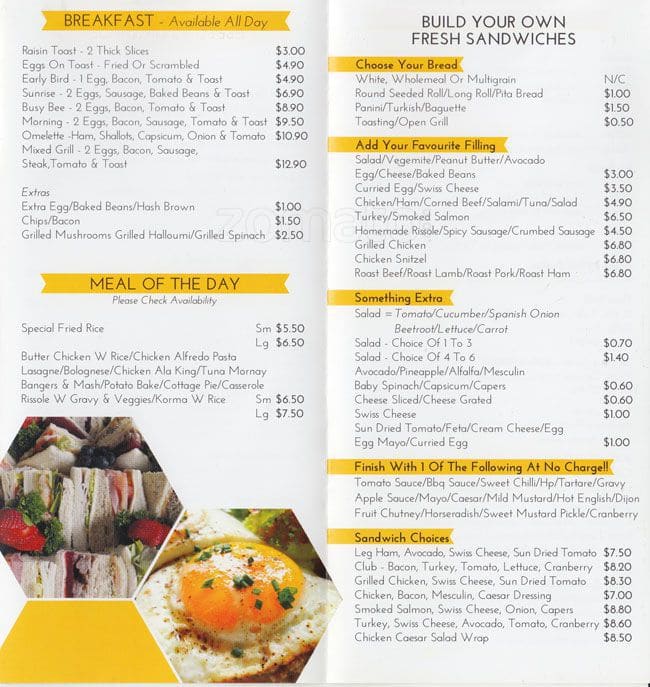 Busy Bee Takeaway & Cafe Menu - Urbanspoon/Zomato