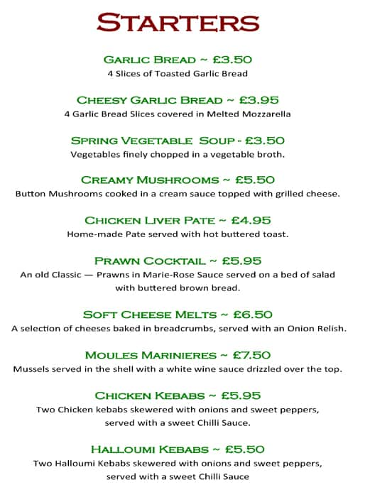 Menu at The Roundabout Hotel pub & bar, Fareham