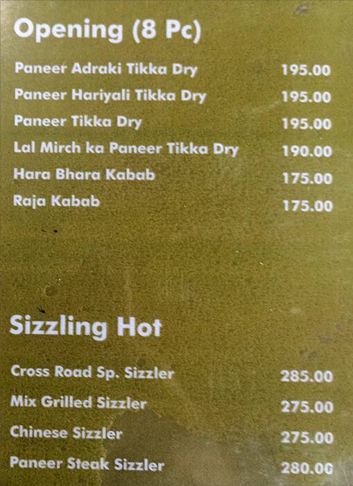 Menu at Cross Roads Restaurant, Surat, Abhilasha Heights, Aai mata