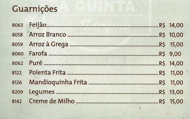A Quinta do Marquês cardápio