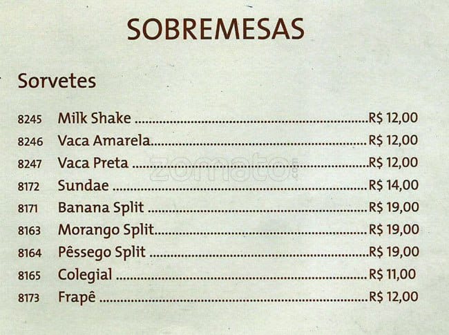 A Quinta do Marquês cardápio