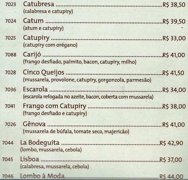 A Quinta do Marquês cardápio