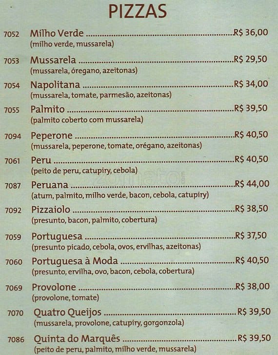 A Quinta do Marquês cardápio