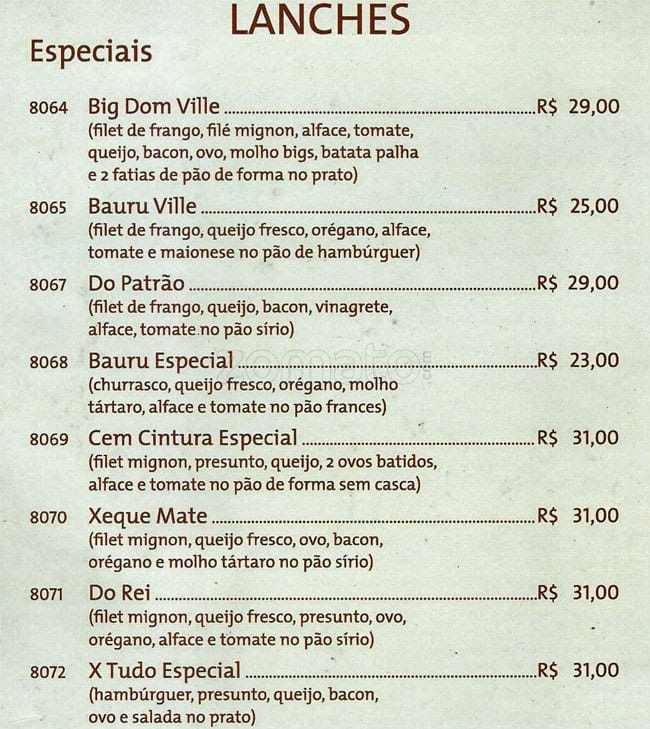 A Quinta do Marquês cardápio