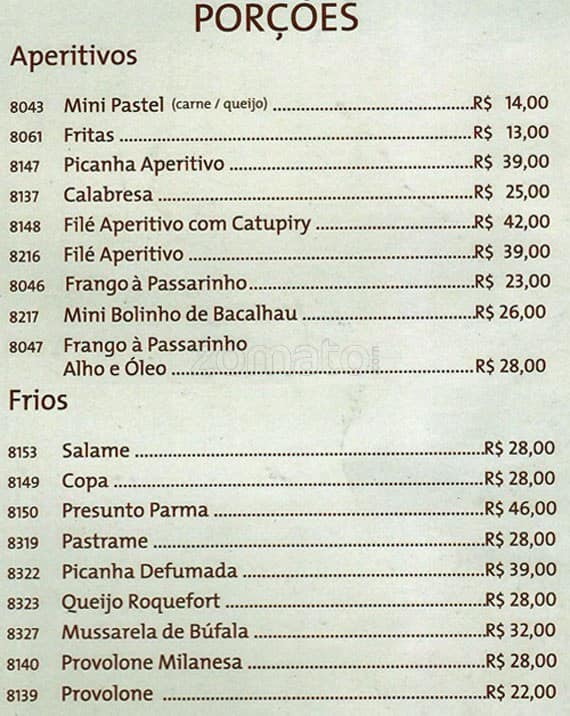 A Quinta do Marquês cardápio