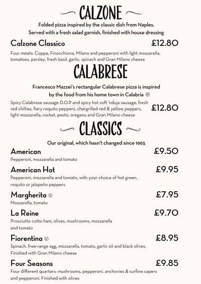 PizzaExpress menu