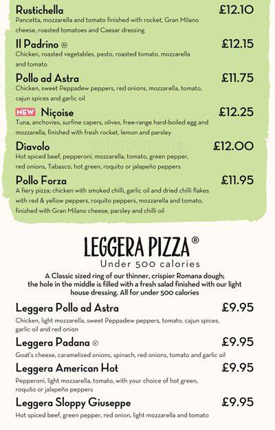 PizzaExpress menu
