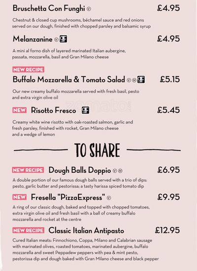 PizzaExpress menu