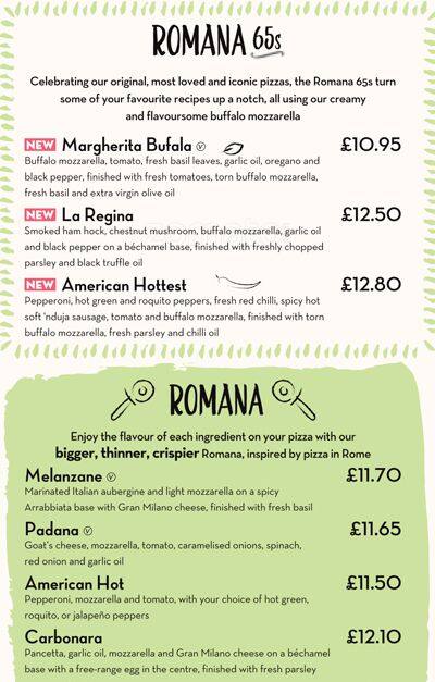 PizzaExpress menu