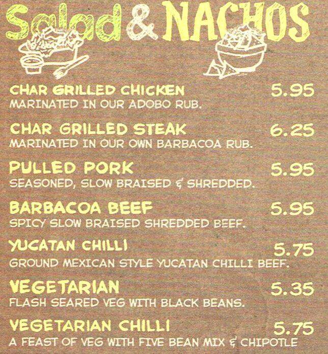 Pinto menu