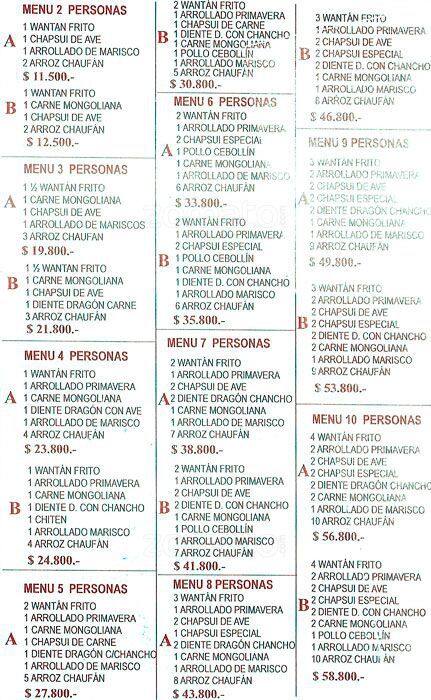 Fu Men menu
