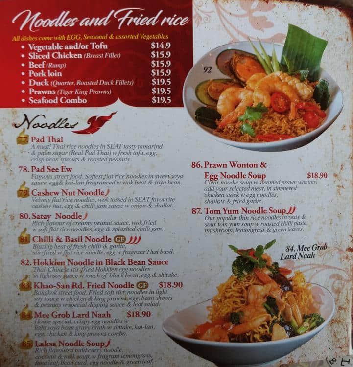 Menu at The Seat restaurant, Pennant Hills, 1/98 Yarrara Rd