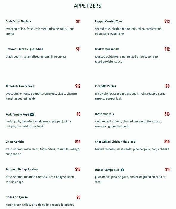 Iron Cactus menu, Menu restauracji Iron Cactus, Riverwalk, San Antonio