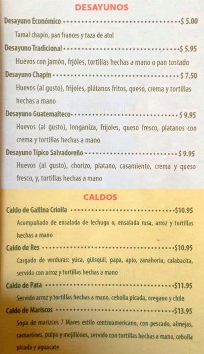 Rinconcito Chapin Menu, Menu for Rinconcito Chapin, East Oakland ...