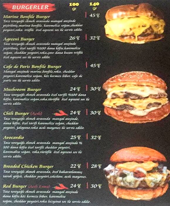 agreeni burger house menu agreeni burger house armutlu istanbul icin menu