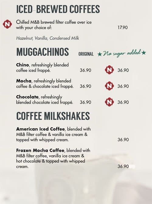 Menu At Mugg Bean Restaurant Dolphin Coast King Shaka Airport menu-at-mugg-bean-restaurant-dolphin-coast-king-shaka-airport