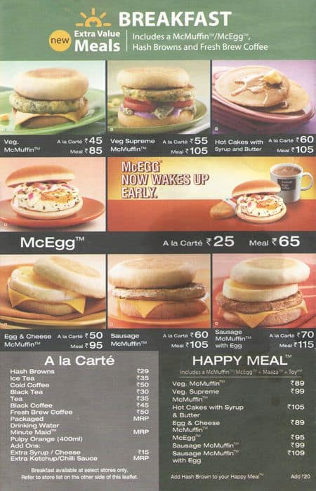 McDonald's Menu, Menu for McDonald's, MI Road, Jaipur - Zomato