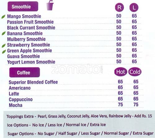 Chatime menu