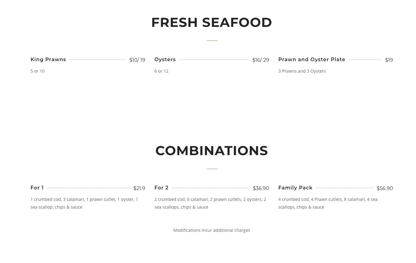 Menu at The Lighthouse restaurant, Cleveland