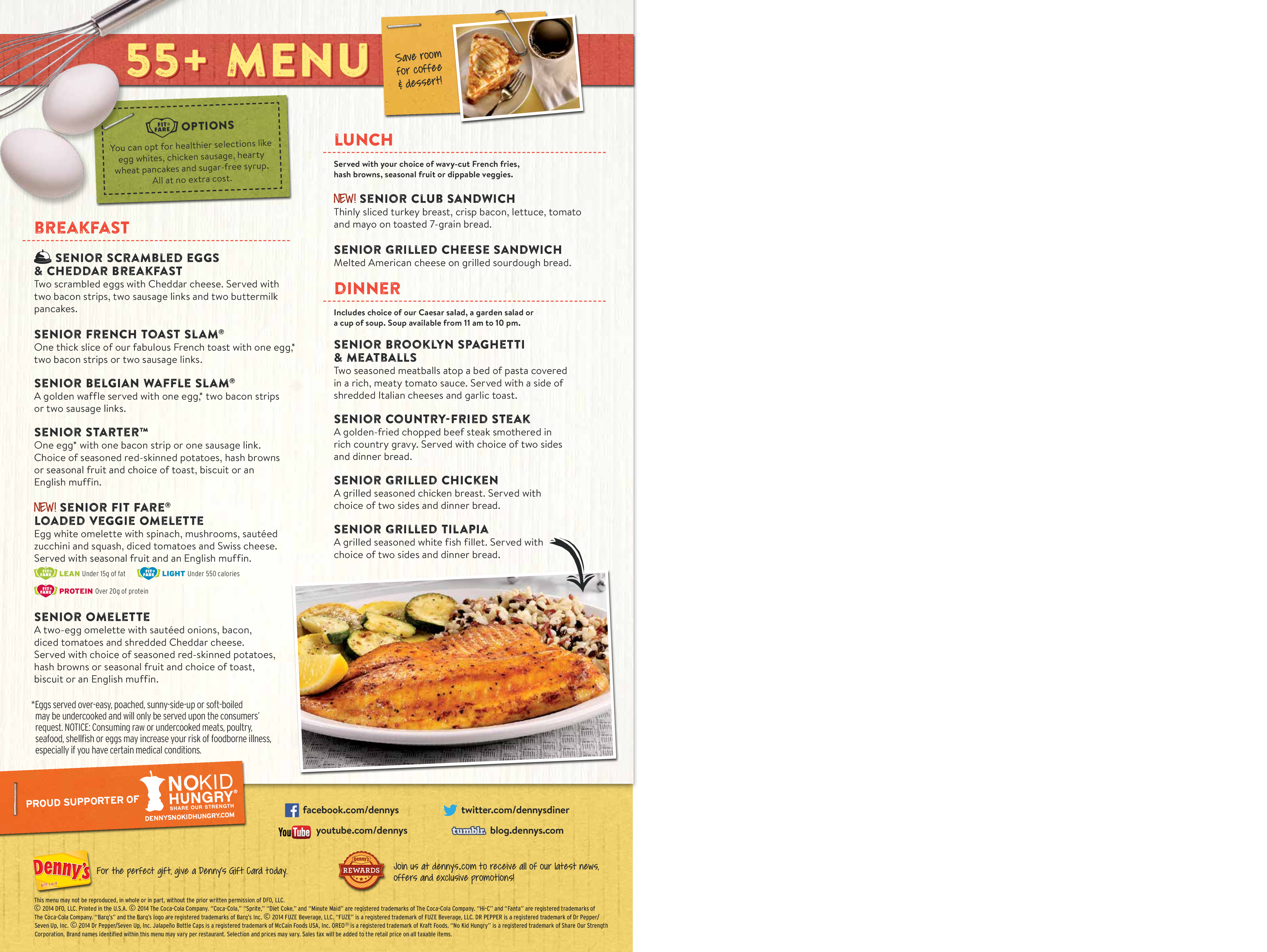 Menu at Denny's restaurant, Lakeland, Florida Ave S