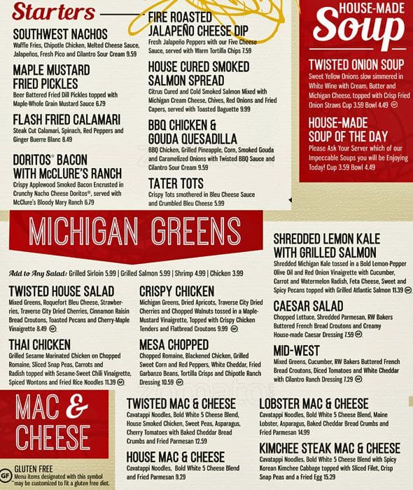 the stuffed rooster menu