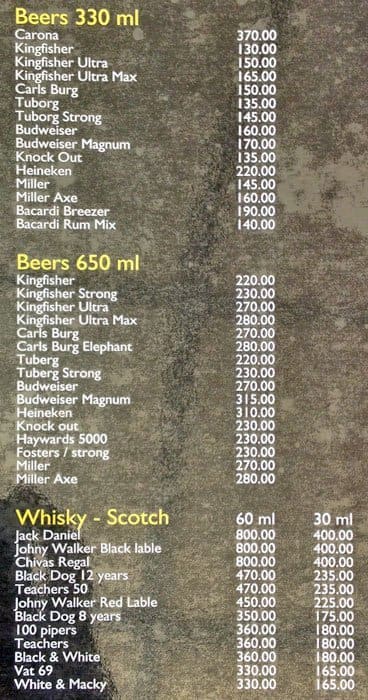 Bhagini IRIS menu