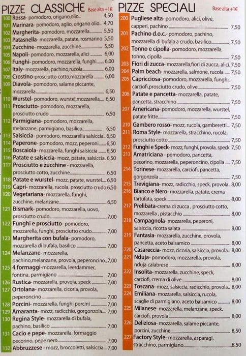 Menu di Pizza Style 