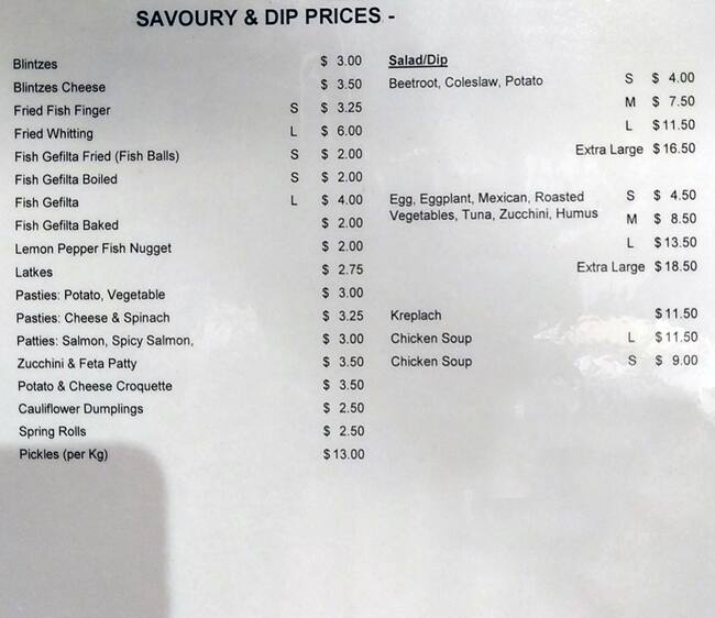 Glints Menu Menu at Glicks Caulfield South restaurant, Caulfield South