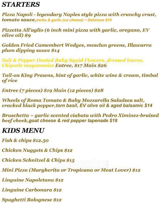 Vino Rosso Ristorante Bar Pizzeria Menu Urbanspoon/Zomato